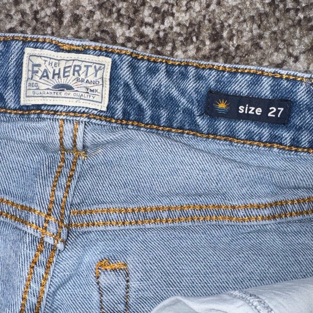 FAHERTY BLUE JEANS ORGANIC COTTON PANTS SIZE 27 STRAIGHT LEG - Picture 6 of 11
